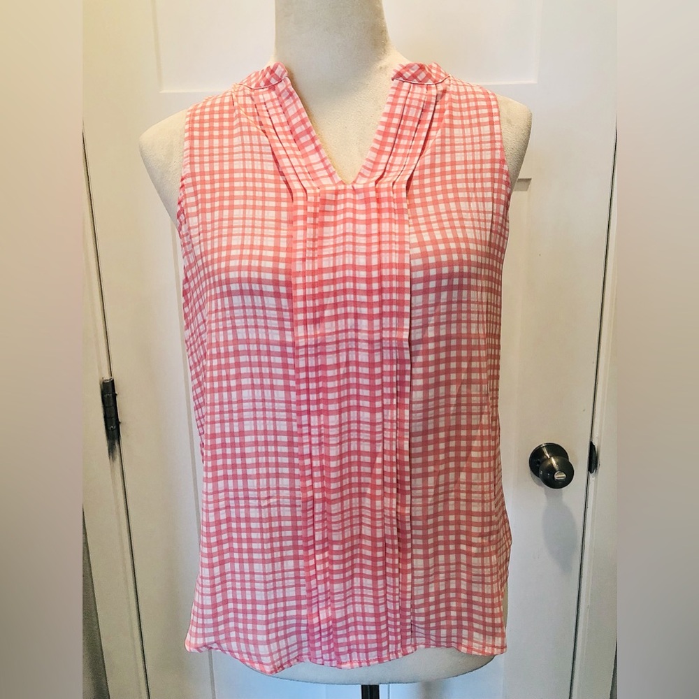 Stitch Fix 41 Hawthorn Breyson Pleat Detail Split Neck Blouse - Petite